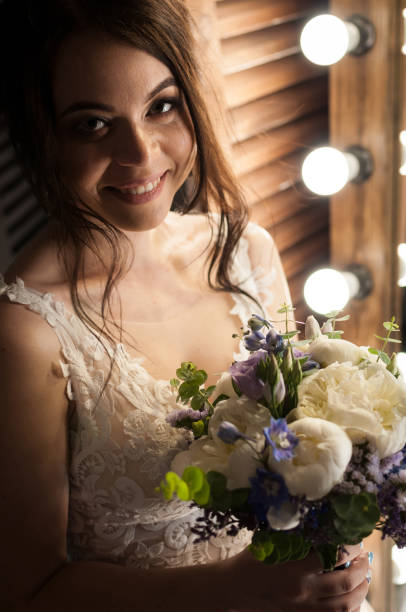 istock Luxury bride in wedding dress on beautiful background 1161022293