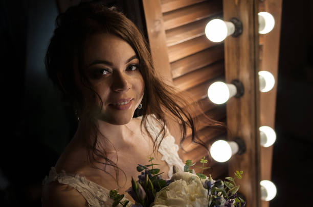 istock Luxury bride in wedding dress on beautiful background 1161022464