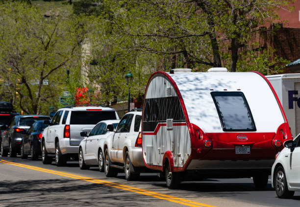 korek estes park, kolorado - tear drop camper zdjęcia i obrazy z banku zdjęć