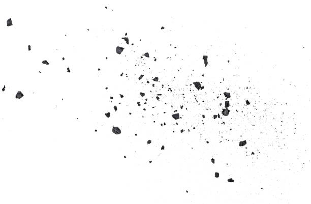 istock Black coal dust with fragments isolated on white background, top view. 1161030431