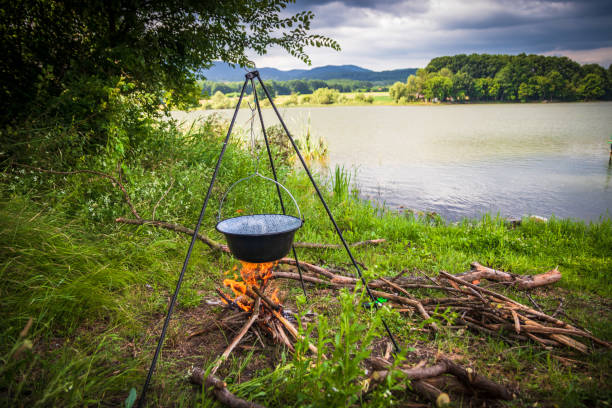 istock Preparing  goulash in a nature by the lake 1161036847
