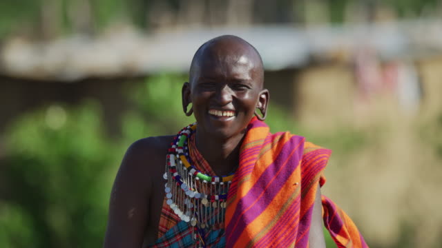 Maasai man laughing