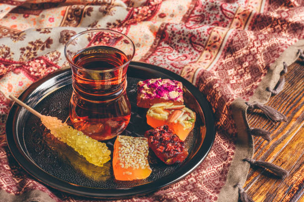 istock Tea in armudu with oriental delight 1161039205