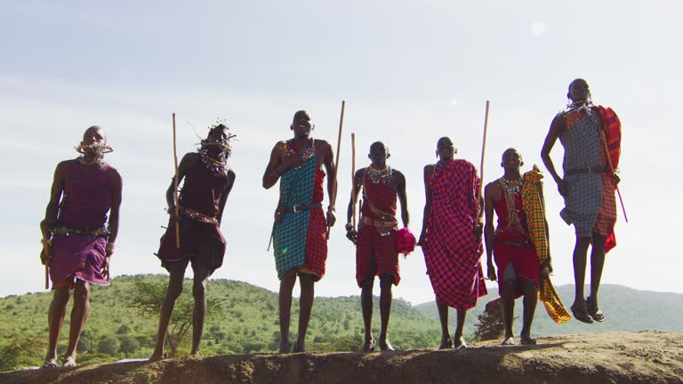 People performing a traditional jumping dance