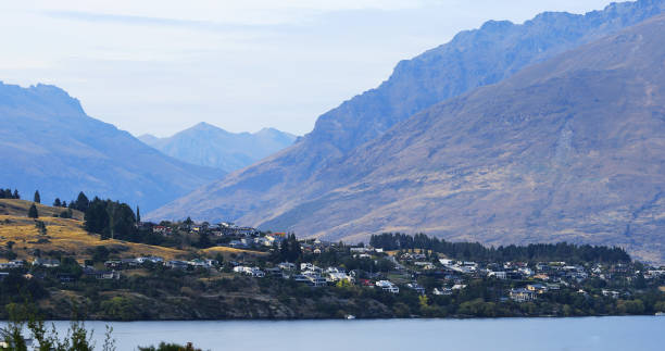 istock Queenstown, New Zealand with mountain view 1161040607
