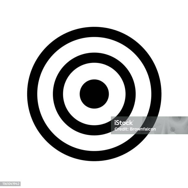 Black Target Stock Illustration - Download Image Now - Black And White,  Sports Target, Aspirations - iStock