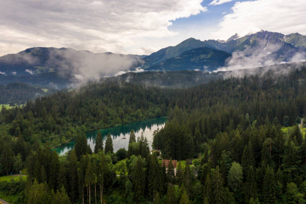 istock Crestasee lake by aerial view 1161046214