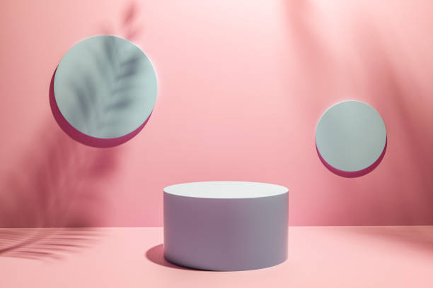 istock Cosmetic pastel pink background for product presentation 1161052014