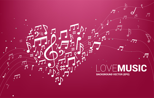 Concept background for song and love music concert theme.