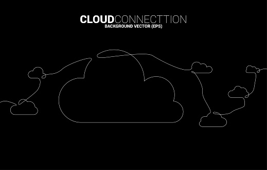 Cloud Computing Network Technology From Single Line Stock Illustration ...