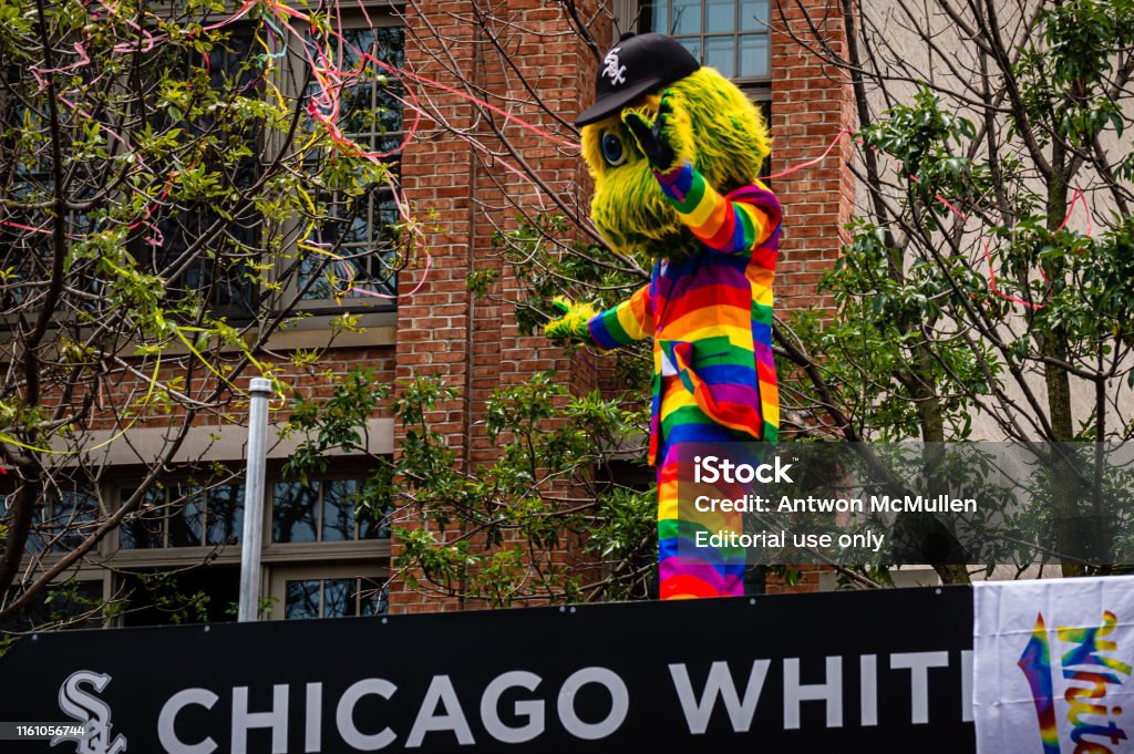 Chicago White Sox Mascot Southpaw Wearing A Rainbow Suit And Waving To The  Crowd At Gay Pride Stock Photo - Download Image Now - iStock