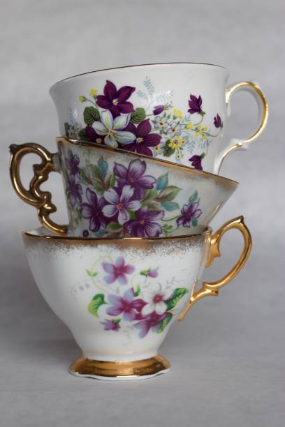 istock Set of three china tea cups stacked 1161056794