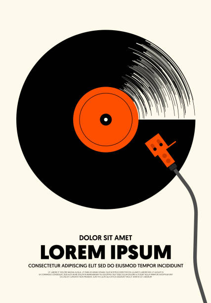 Music poster modern vintage retro style Music poster modern vintage retro style. Graphic design template can be used for background, backdrop, banner, brochure, leaflet, flyer, print, publication, vector illustration retro turntable stock illustrations