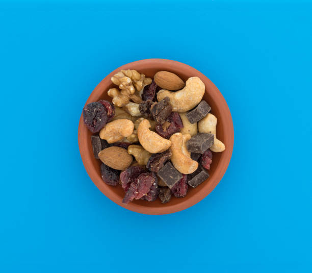 Chocolate and nut mixture in a bowl