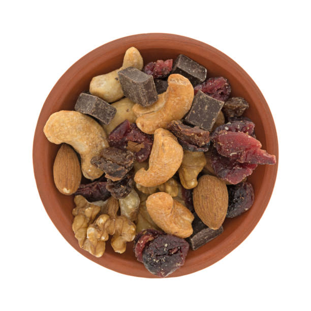 Chocolate and nut mixture in a bowl