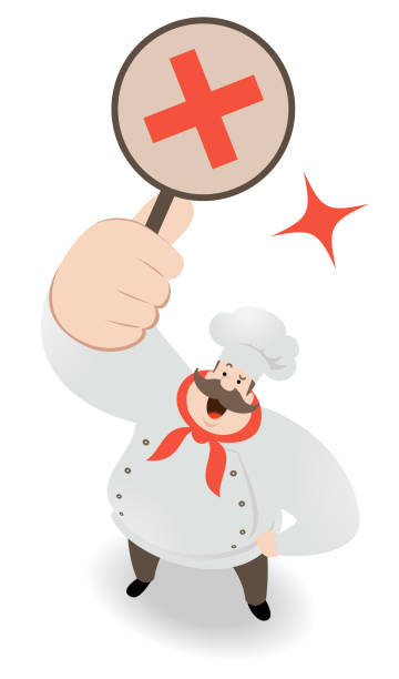 Chef Looking Upward And Holding Wrong Answer Sign Stock Illustration -  Download Image Now - iStock
