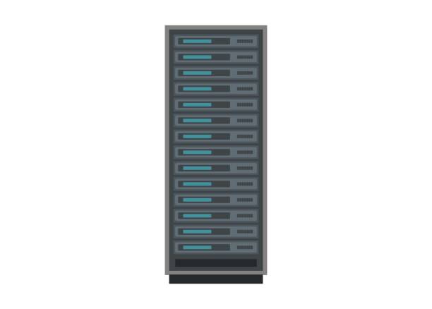 server rack simple flat illustration simple illustration of a server rack network server stock illustrations