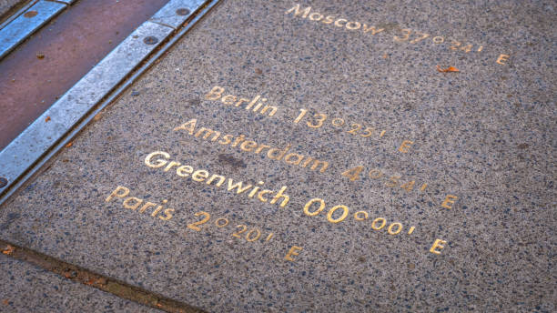 英国ロンドンのグリニッジ王立天文台 - the greenwich meridian ストックフォトと画像