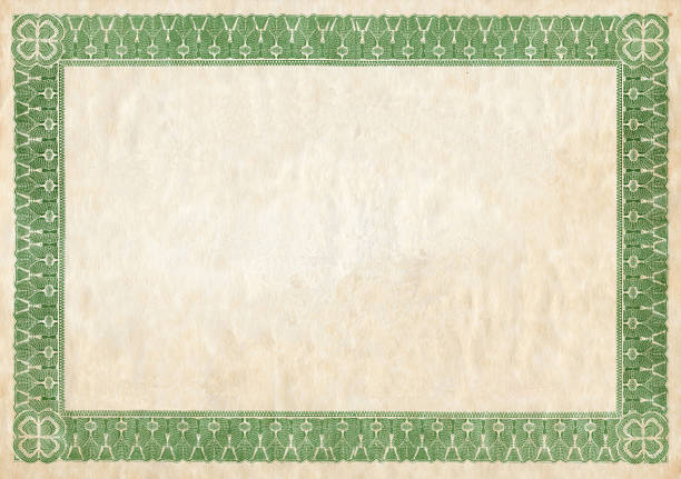 Old Parchment Certificate Background stock photo