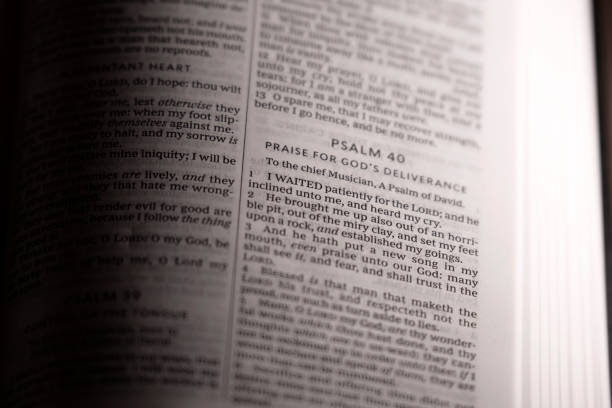 istock Open Bible - Psalm 40 - Close up (click for more) 1161073538