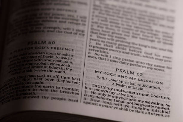 istock Open Bible - Psalm 62 - Close up (click for more) 1161073556