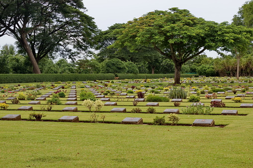 Commonwealth War Graves,Chungkai War Cemetery in Kanchanaburi Thailand