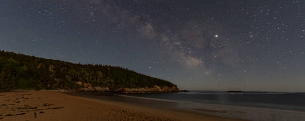 Milky Way over Acadia stock photo