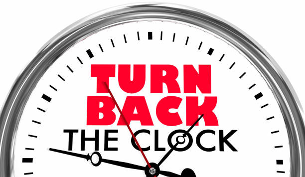 Turn Back the Clock Reverse Time Travel Words 3d Illustration Turn Back the Clock Reverse Time Travel Words 3d Illustration turning back stock pictures, royalty-free photos & images
