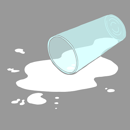 Glass of Milk Spill Vector Graphic