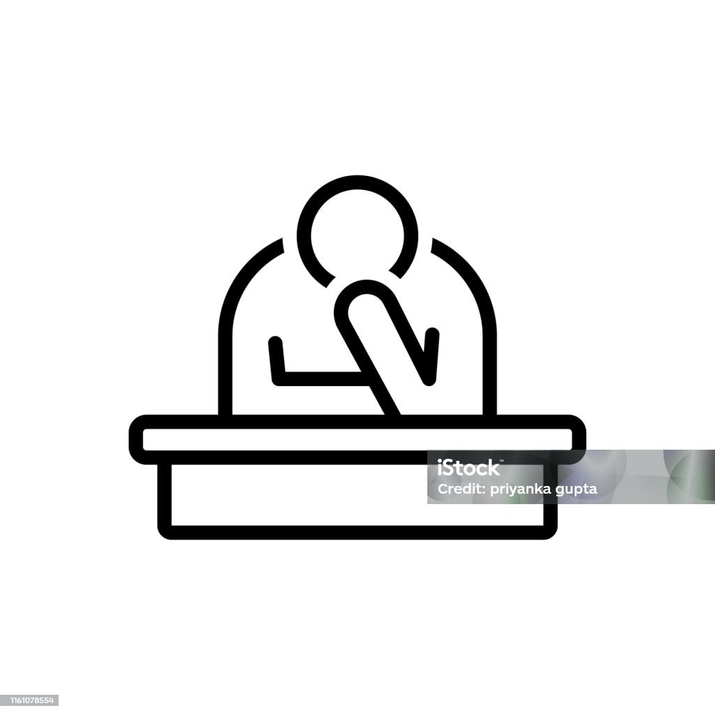 Sad Icon Thinking Sad Worried Stock Illustration - Download Image Now - Boredom, Icon ...
