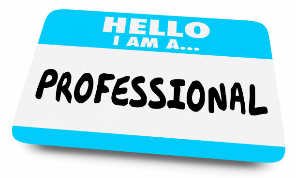 istock Pro Professional Expert Hello Name Tag 3d Illustration 1161082307