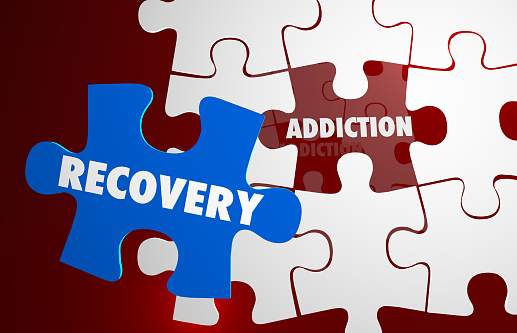 Addiction Recovery Kick Habit Puzzle Words 3d Illustration