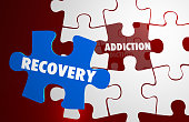 Addiction Recovery Kick Habit Puzzle Words 3d Illustration