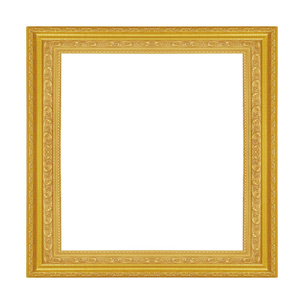 istock The antique gold frame on the white background 1161084302