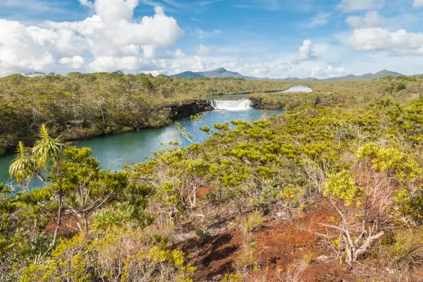 La Madeleine waterfalls in the Plaine des Lacs nature reserve, New Caledonia, South Pacific