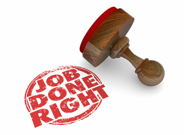 istock Job Done Right Correct Good Work Word Stamp 3d Illustration 1161085316