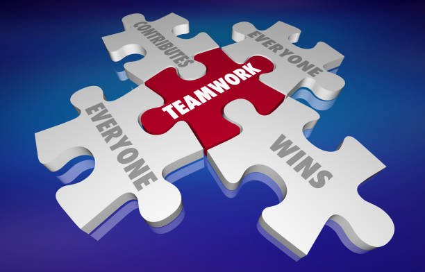 istock Teamwork Everyone Contributes and Wins Puzzle Pieces 3d Illustration 1161087587