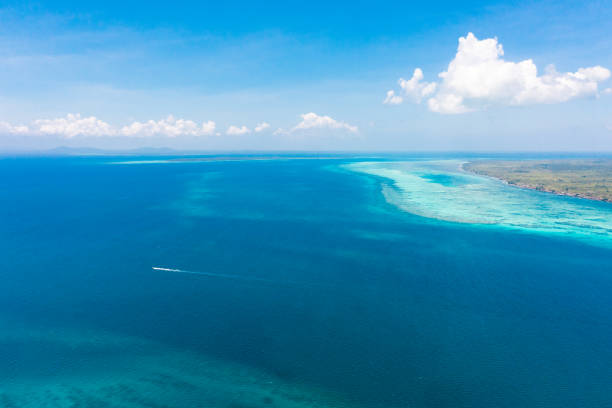 istock Large islands located on the atolls, a top view 1161092454