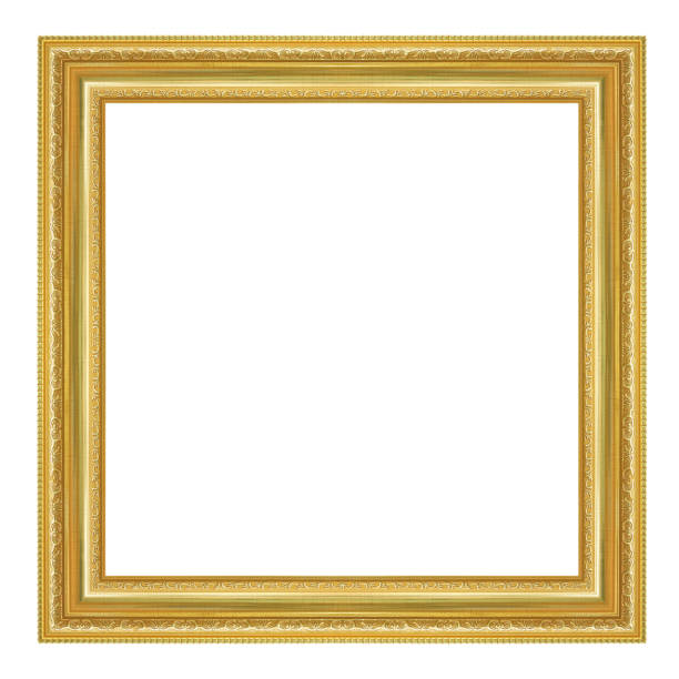 istock The antique gold frame on the white background 1161094521