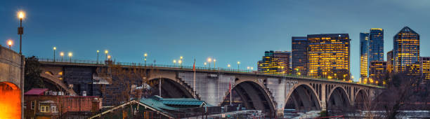 istock Key bridge at night in Washington DC 1161101039