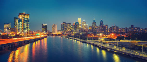istock Philadelphia skyline and Schuylkill river at night, USA. 1161101051