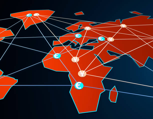 istock World Map Financial Technology Network, Cooperation and Competition, Data Transmission and Storage,renminbi and euro 1161111680