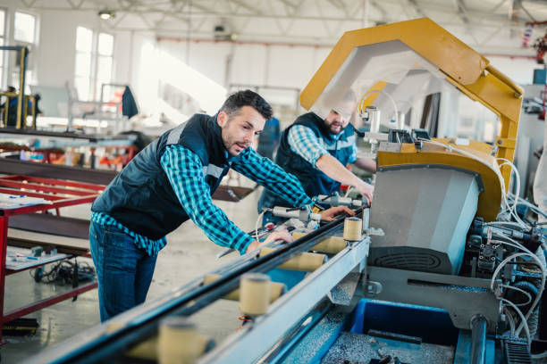 istock Factory interiors for manufacturing PVC windows and doors 1161111795