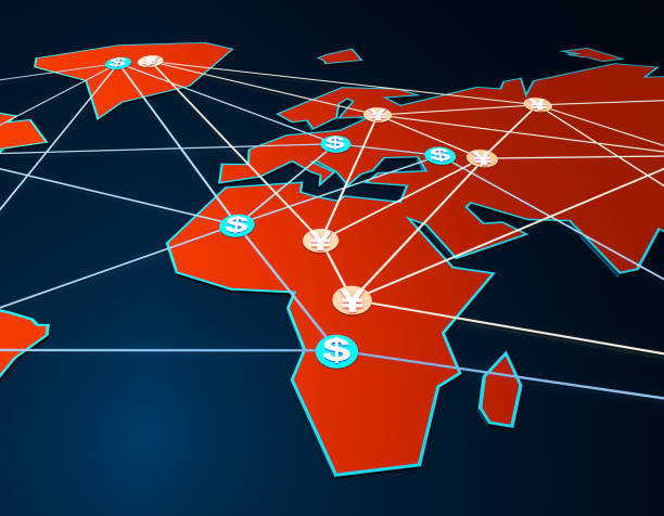istock World Map Financial Technology Network, Cooperation and Competition, Data Transmission and Storage,renminbi and dollar 1161111858