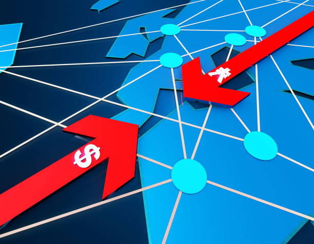 istock World map financial technology network, cooperation and competition, success arrow with currency symbol 1161112087