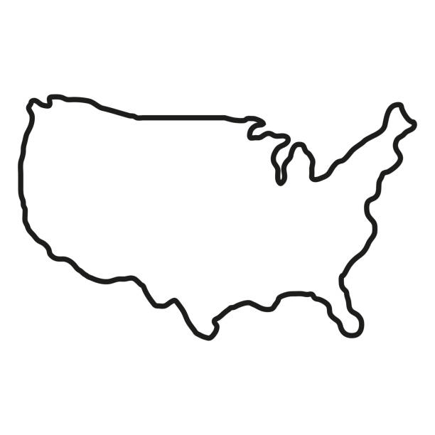 staaten von amerika territorium auf weißem hintergrund. nordamerika. vektor-illustration - umrisslinie stock-grafiken, -clipart, -cartoons und -symbole