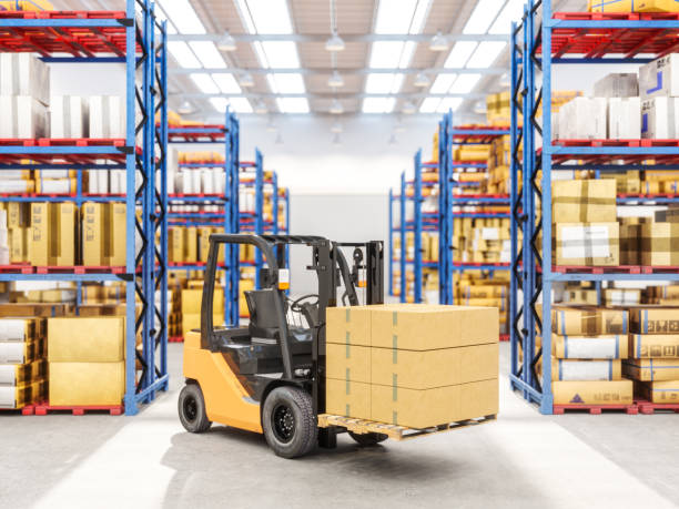 istock Forklift truck in warehouse 1161115262