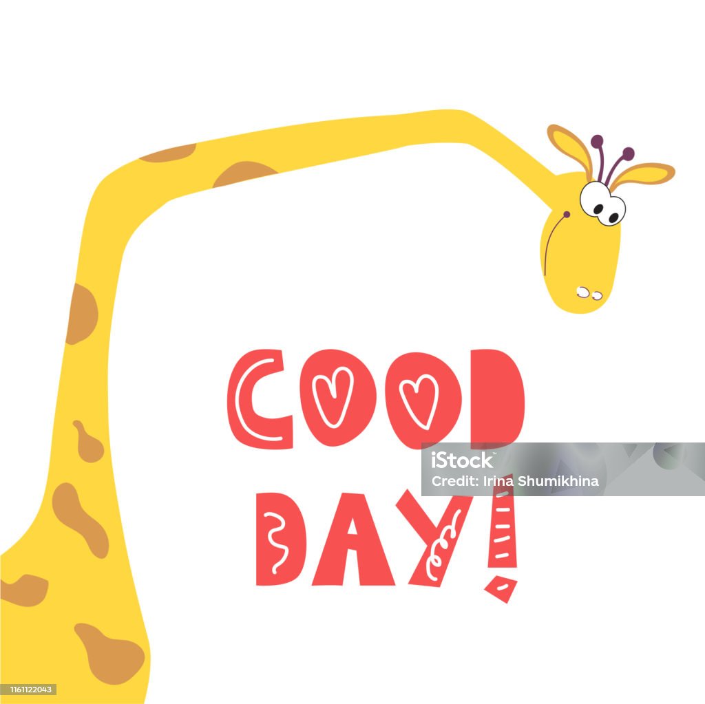 Vetores de Cartão De Girafa Positivo Desejolhe Um Bom Dia e mais imagens de  Amarelo - Amarelo, Amizade, Amor - iStock