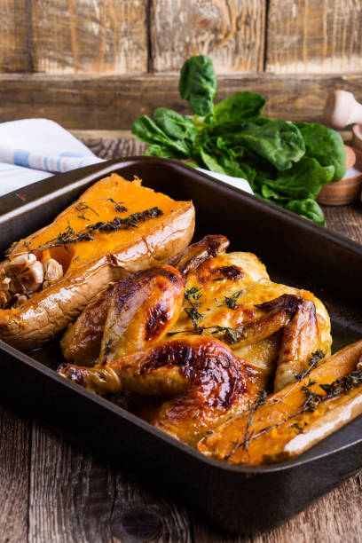 istock Roasted chicken with seasonal autumn butternut squash 1161122999