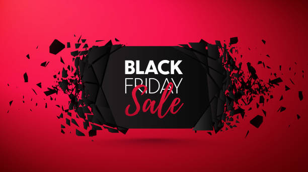 Black Friday Sale Abstract Background. Black Friday Sale Abstract Background. Vector Banner with explosion effect. black friday sale banner stock illustrations